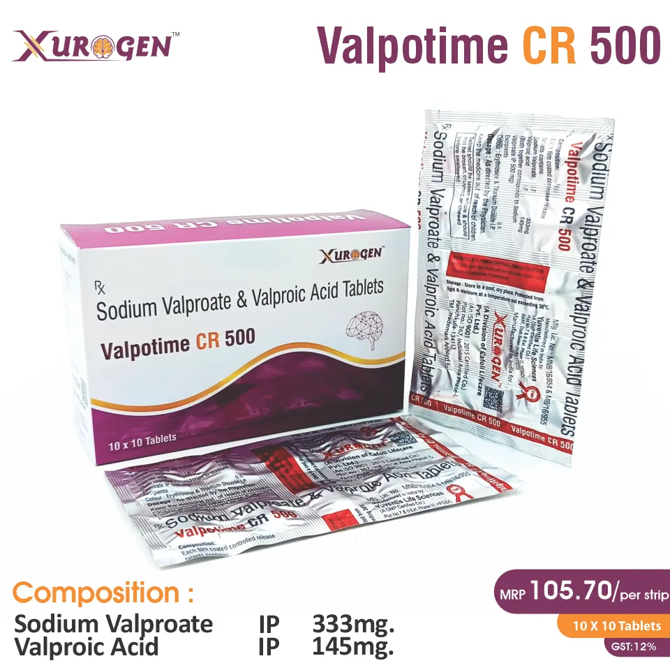 Sodium Valproate 333mg + Valproic Acid 145mg Tablet | Best Price for PCD Pharma Franchise in Neurology